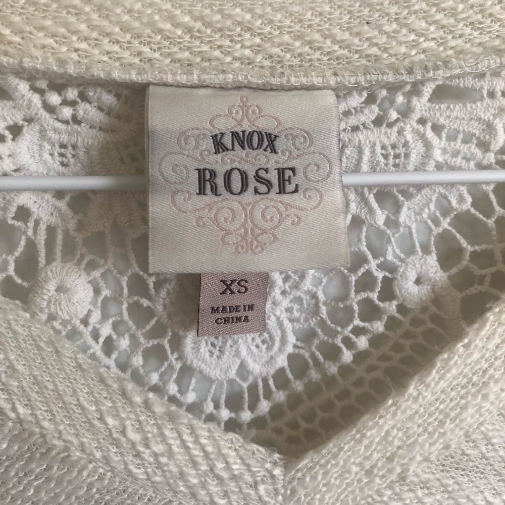 Knox Rose Ivory Sweater with Back Crochet Lace - Picture 4 of 5